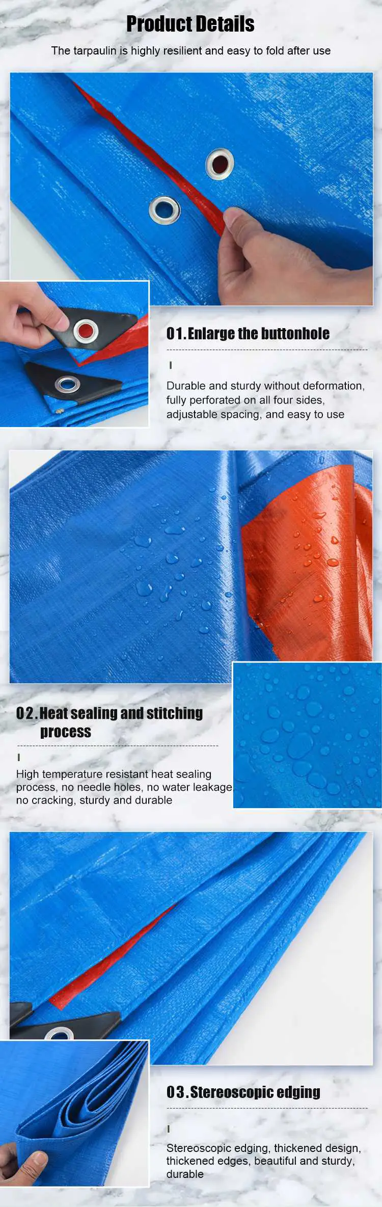 110g Blue PE Tarpaulin